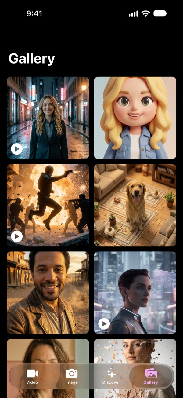 Gallery of generated videos and images